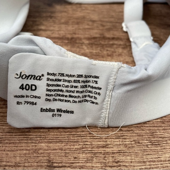 Soma Enbliss Wireless White Bra Size 40D - Picture 4 of 4
